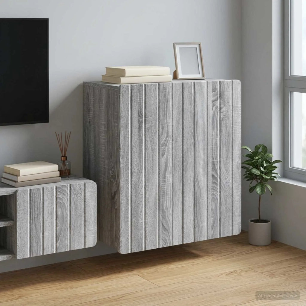 Mobiletto a muro Sonoma grigio 59 x 31 x 64 cm 898241