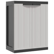 Mobile contenitore da esterno compatto di design per giardino 65 x 37 x 85 cm con ripiano regolabile in PP grigio 02_0047409
