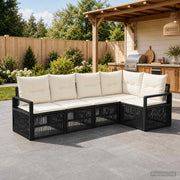 Set Divano da Giardino 5 pz Nero polyrattan 3435709