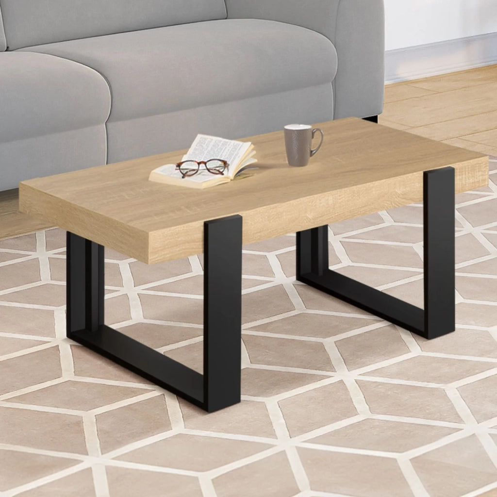 IDMarket - Tavolino in legno e nero PHOENIX