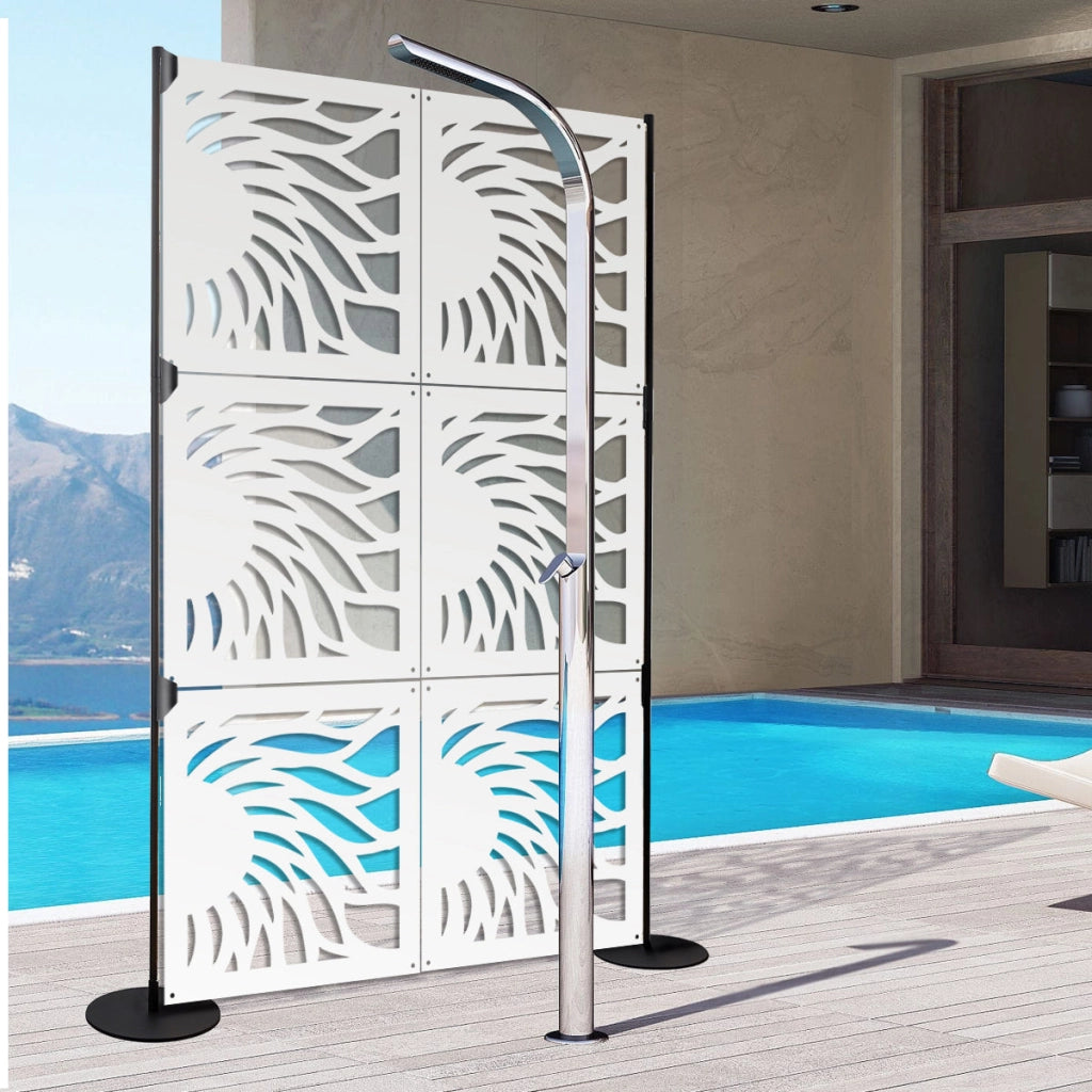 HOT SUN - Pannello in PVC traforato - Parasole Colore: bianco, Misura: 98x98 cm