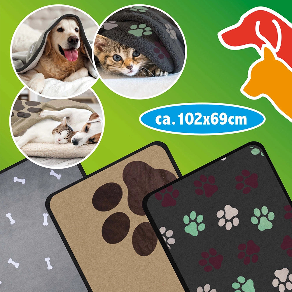 Coperta per Animali Domestici 102 x 69 cm Copertina Lavabile Cani e Gatti Nero