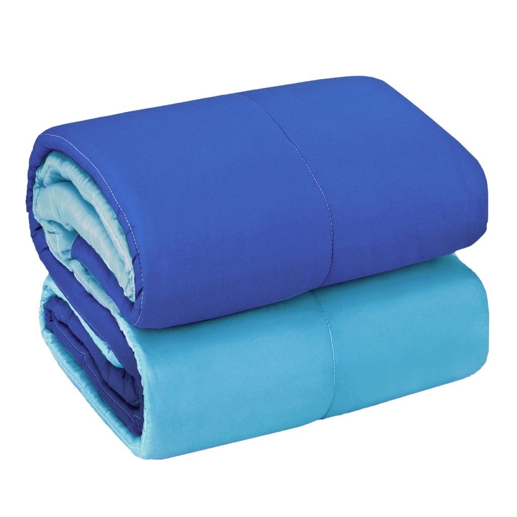 Trapunta Piumone Invernale Double Face 250gr Coperta Calda Letto 1 Pz Made In Italy Blu