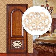 Set di Decorazione per Porte e Armadi in Legno di Rattan - Senza Verniciatura - Dimensioni 11x11 cm - Disegno di Fiori Eleganti - Decorazione per Interni