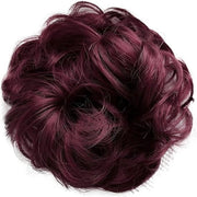 Capigliera in volume con chignon e acconciatura a boccoli, color marrone, miscela G24A