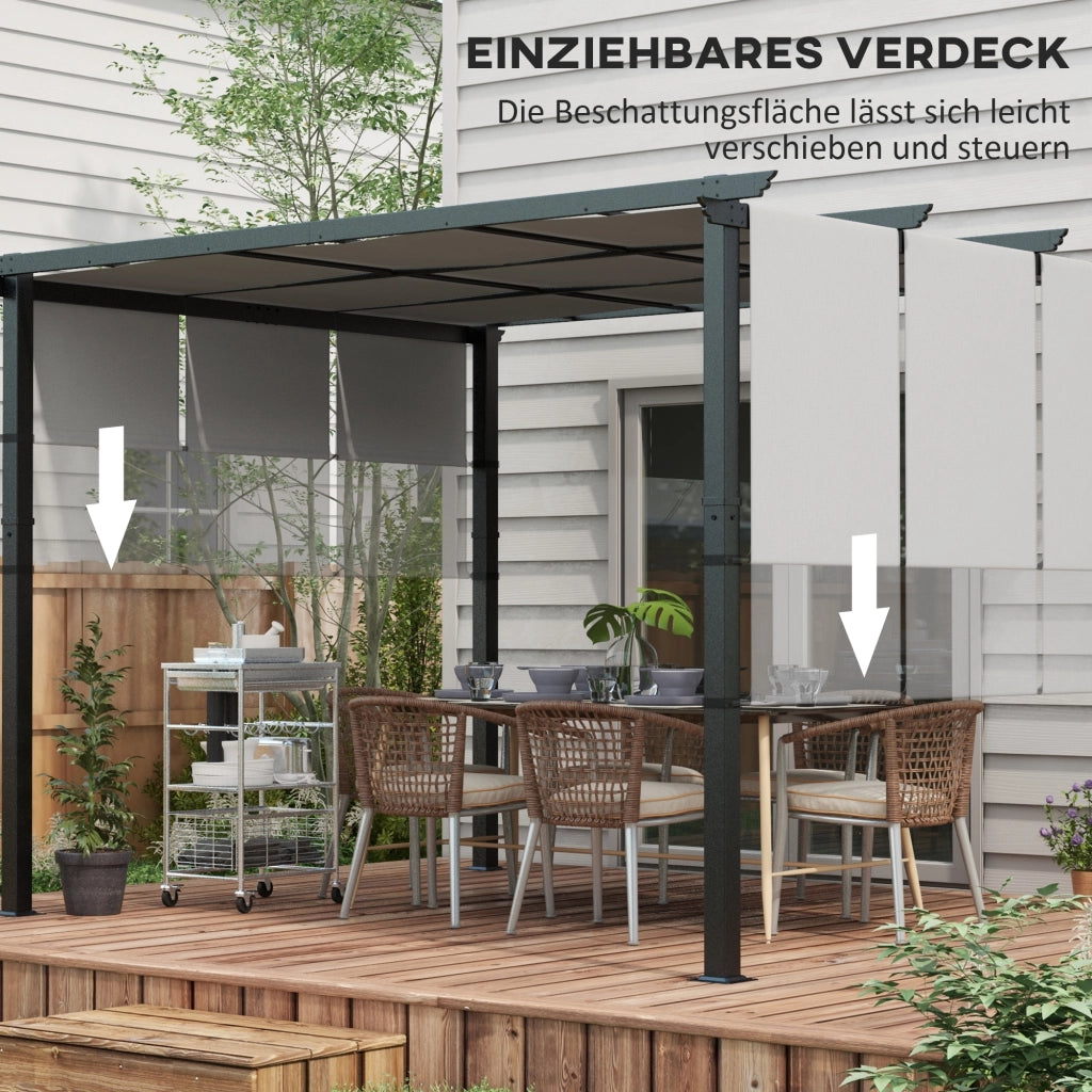 Tenda da Sole Pergola ¨C zephmum ¨C Grigio Scuro 300x350 cm