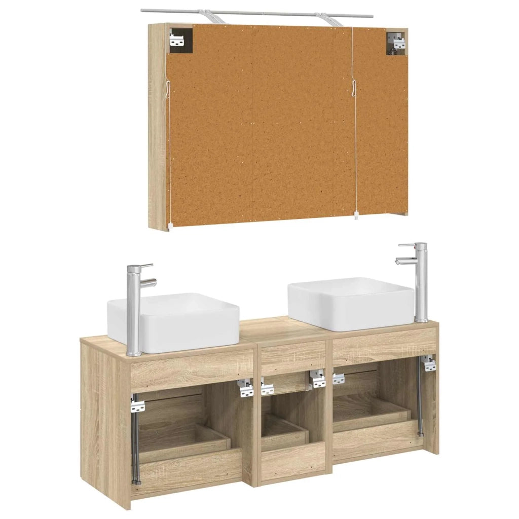 Set di mobili per il bagno 4 pcs Rovere Sonoma 3406777