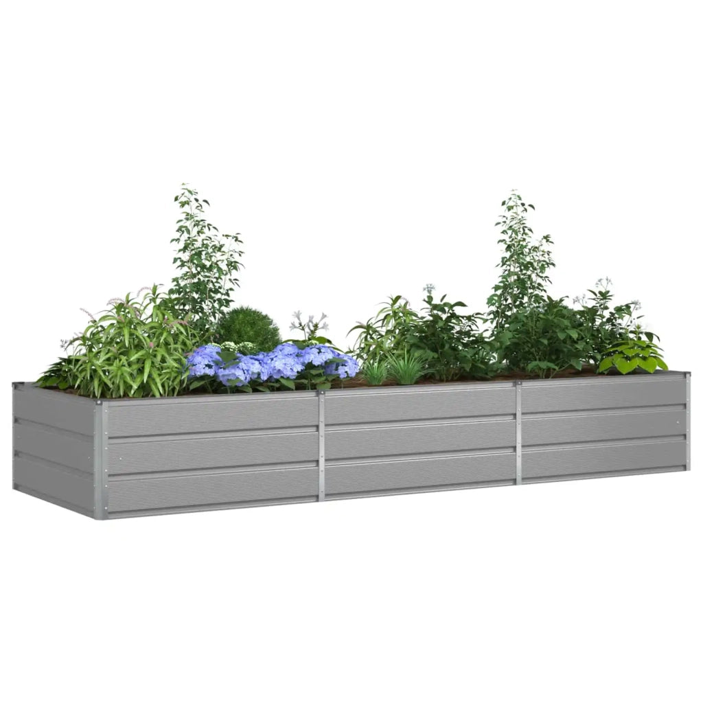 Fioriera | Cassetta per fiori | Vaso Grigio chiaro 290 x 100 x 45 cm Acciaio zincato
