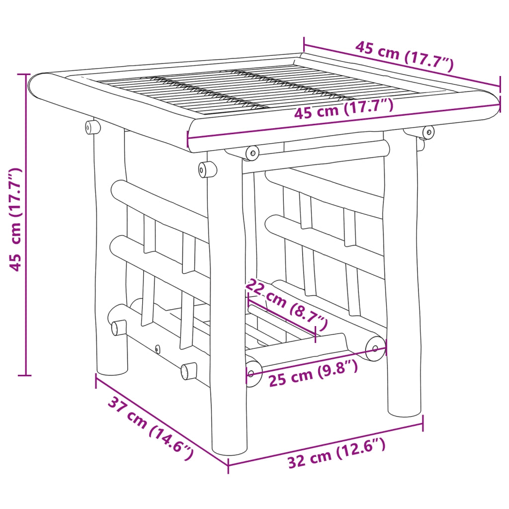 Tavolino 45x45x45 cm in BambÃ¹
