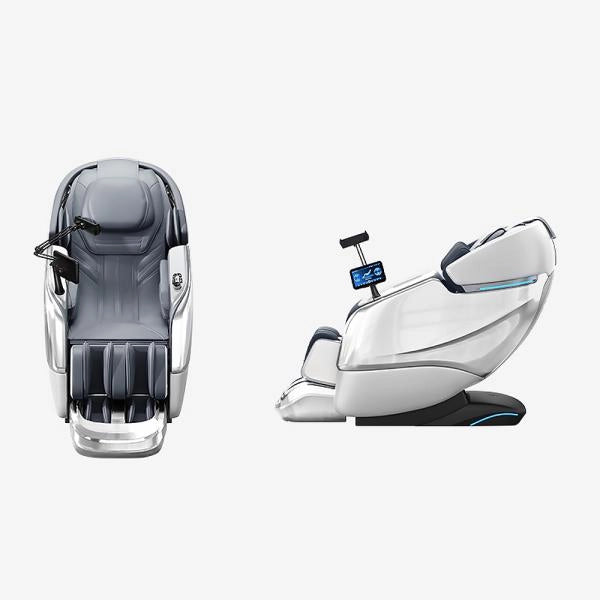 Poltrona massaggiante full body con riscaldamento, guida SL, Bluetooth, Bianco