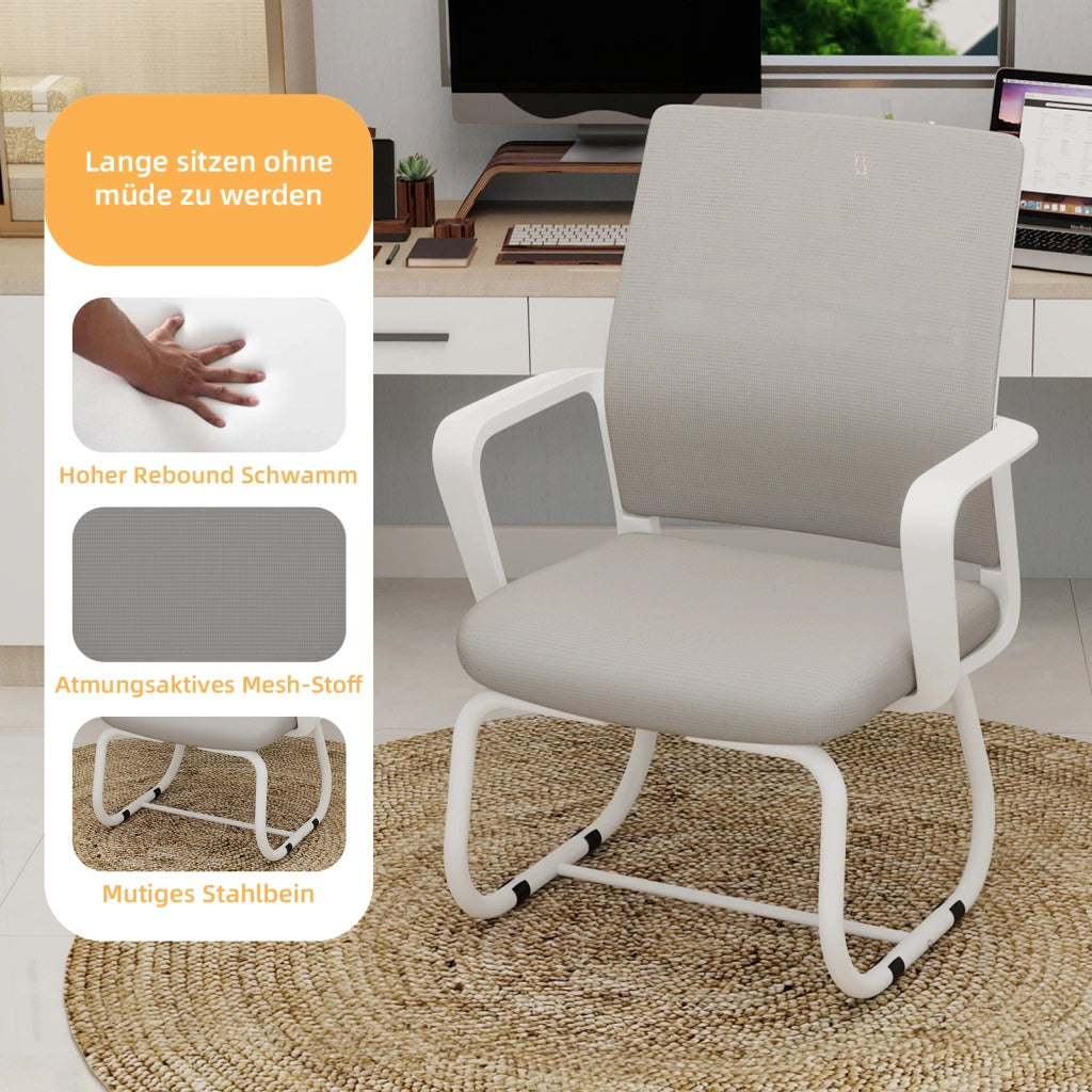 SEDIA da ufficio in metallo e rete 52,0x22,0x56,0 cm Grigio/Bianco