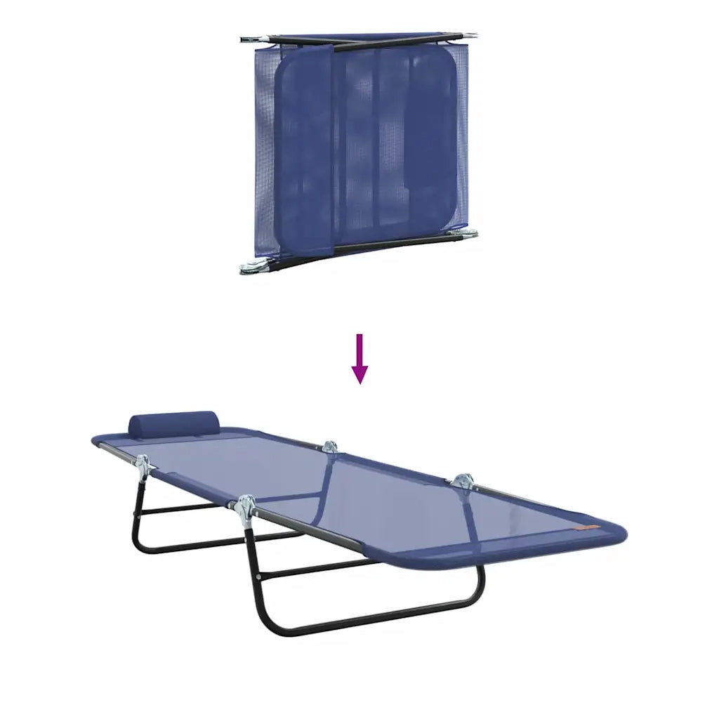 Lettino Prendisole | Sdraio da giardino | Lettino da sole pieghevole Blu navy 182 x 55 x 85,5 cm