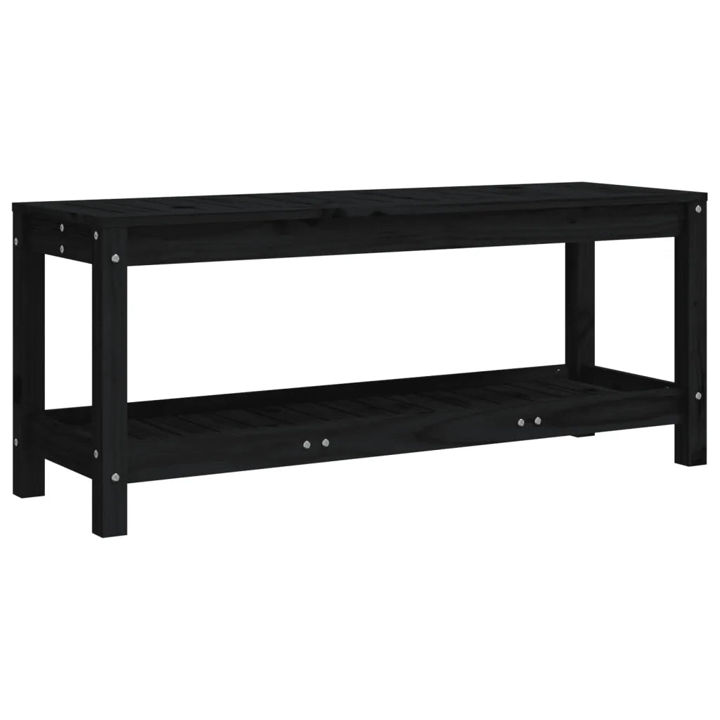 Panca da Giardino Nera 108x35x45 cm in Legno Massello di Pino 832384