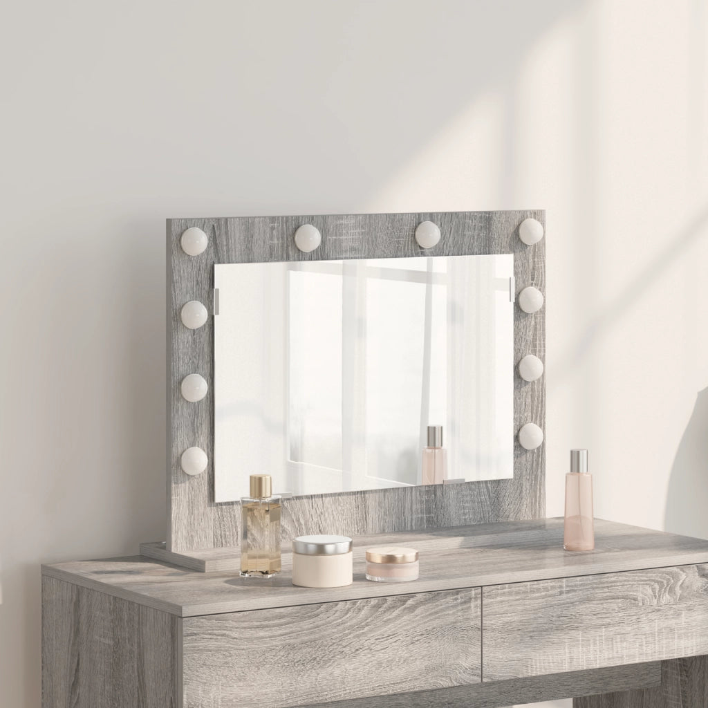 Specchio da Toeletta Grigio Sonoma MDF, Vetro 60 x 45 x 18 cm