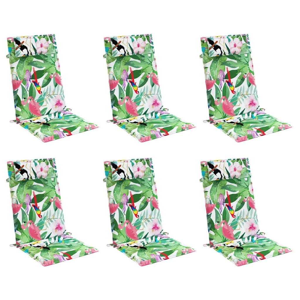 Cuscini per Sedia Schienale Alto 6pz Multicolore Tessuto Oxford
