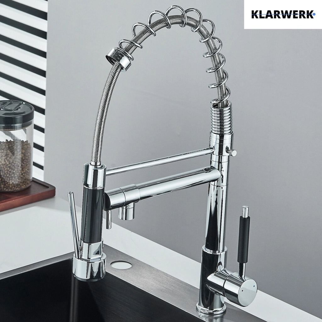 Bjorn | Rubinetto cucina Gastronomy chrome argent Due docce | Rubinetto cucina professionale acciaio inossidabile | Ristorante doppio lavello