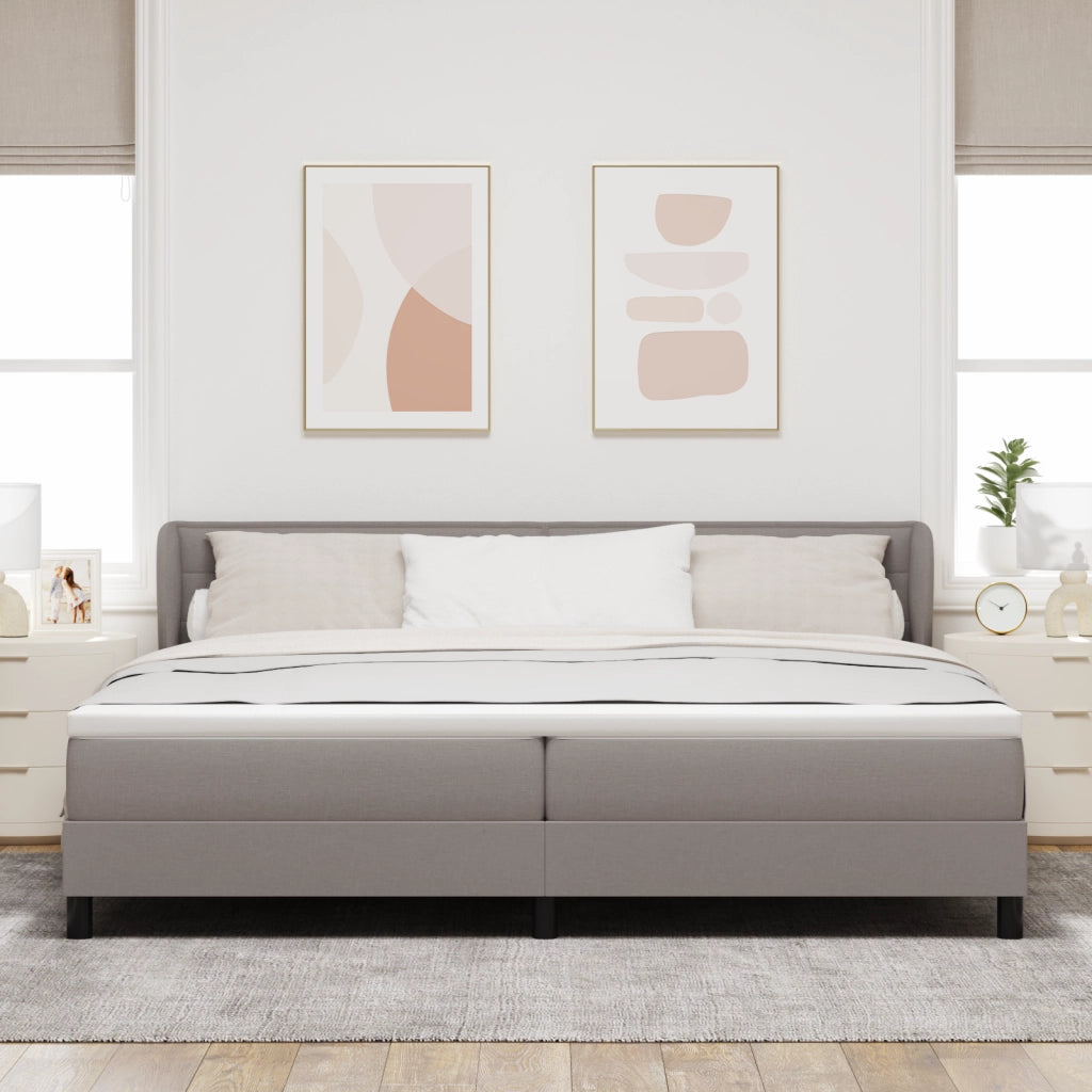 Letto a Box con Materasso Tortora 200x200 cm Tessuto