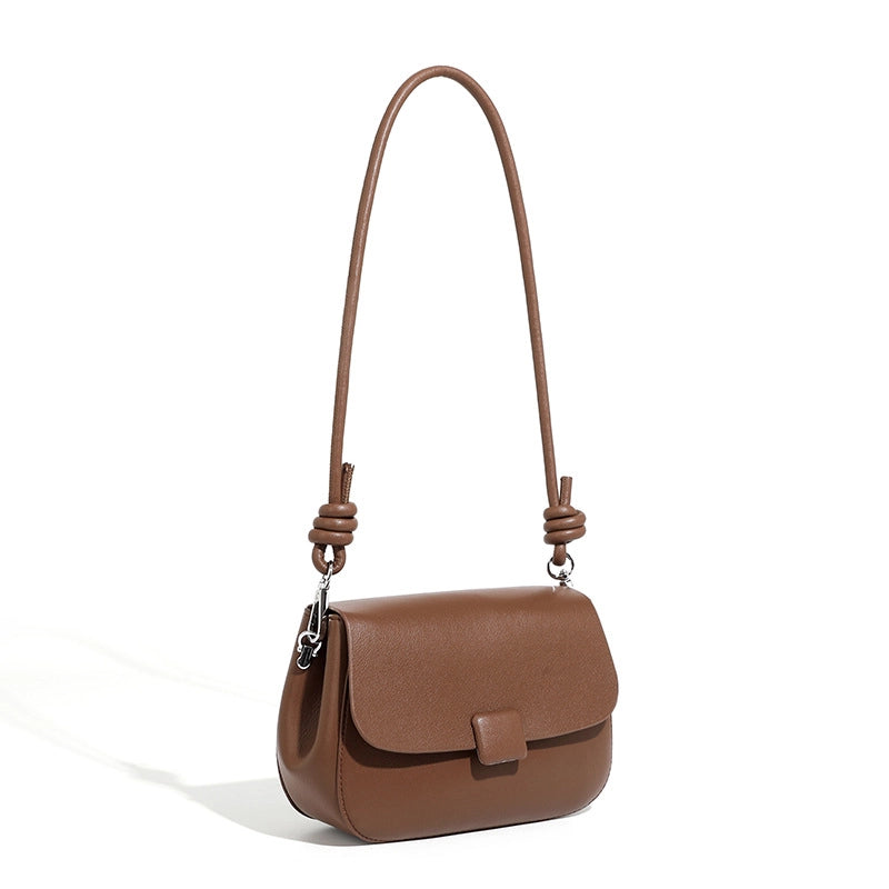 Borsa da donna alla moda in vera pelle marrone