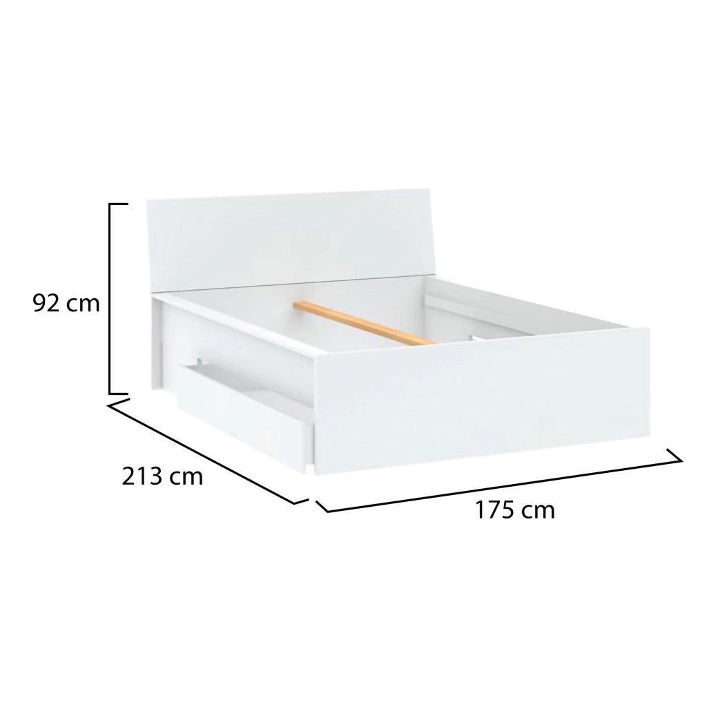 Letto Matrimoniale Lidati, Letto Matrimoniale Dimensione Materasso 160x200 cm, Bianco