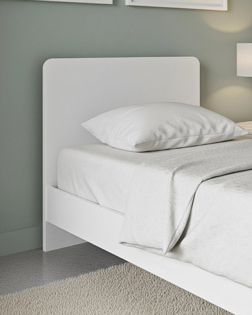 Letto easy con fascioni e pediera - Letto singolo 87 x 197 - Struttura Bianca - Rete e materasso esclusi_