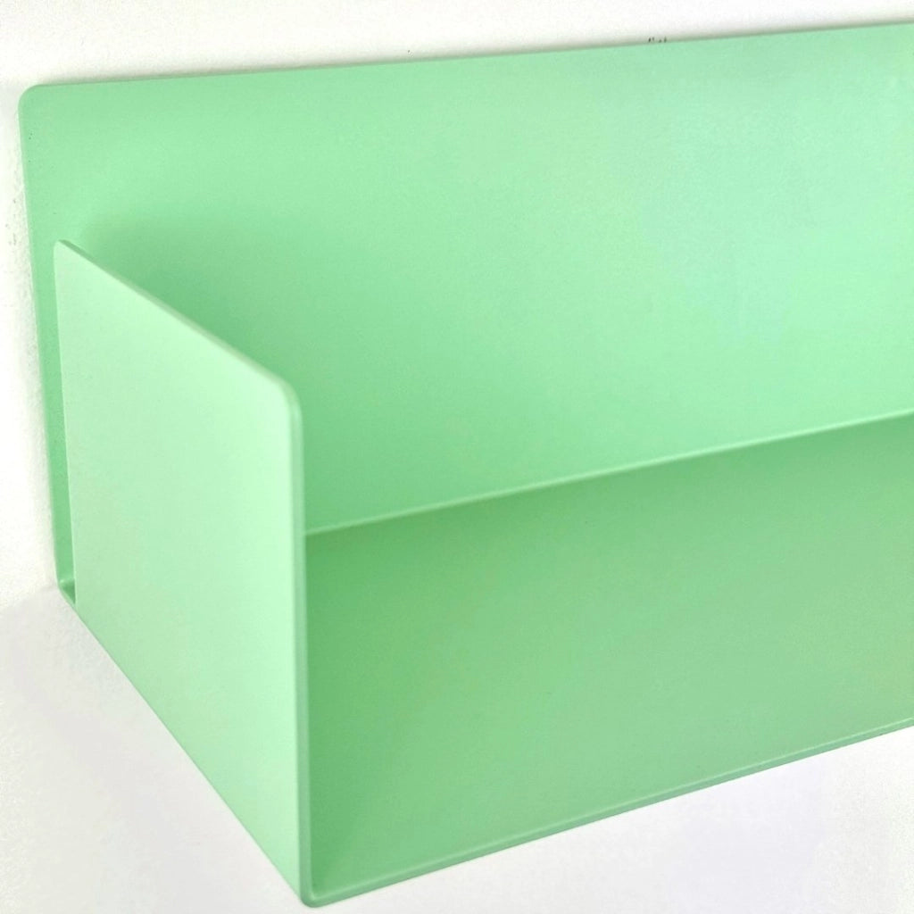 ZOI LINE180 Mensola 50 cm in Acciaio Verniciato 1,5 mm con Schiena 12 cm – Ripiano da Parete Moderno per Cucina, Bagno, Ingresso e Soggiorno Colore Mensole: Verde Acqua