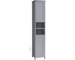 Cassettone da bagno - Mobiliato per l'archiviazione - Grigio - Costruzione in MDF - Illuminazione integrata - 30cm x 30cm x 170cm