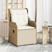 vidaXL Sedie Reclinabili da Giardino 2pz con Cuscini Beige Polyrattan