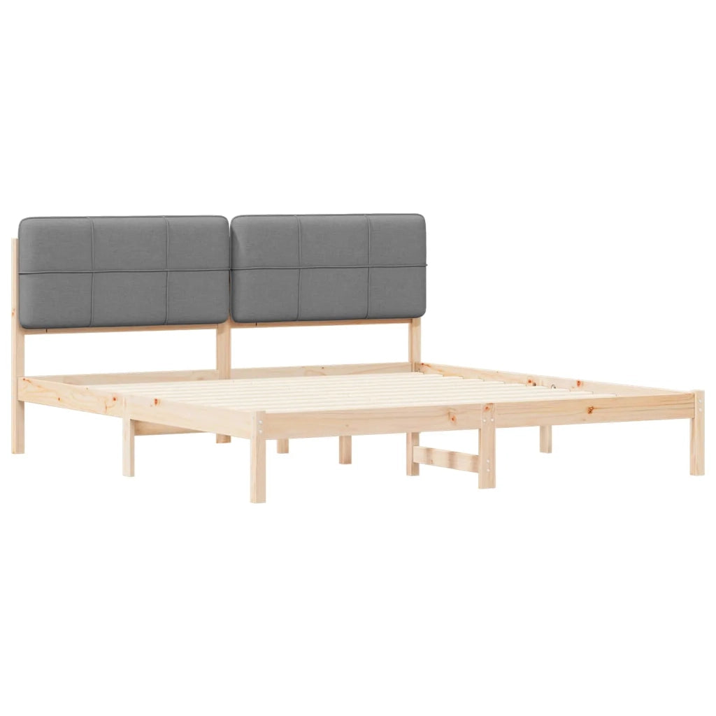Letto con Testiera Rivestita Grigio chiaro 180 x 200 cm