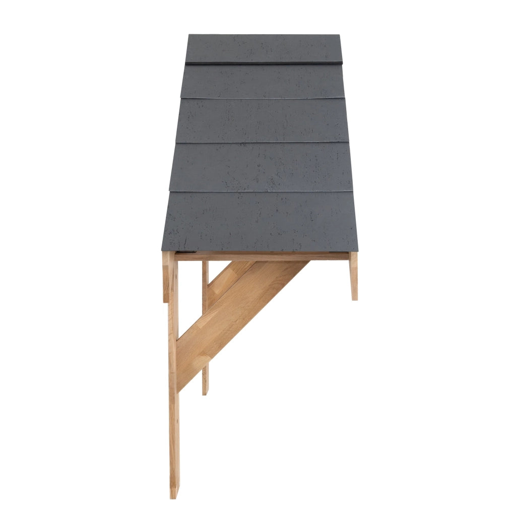 Tettoia Portico Rovere Massello 1250 mm Luce Interna Luci Parete
