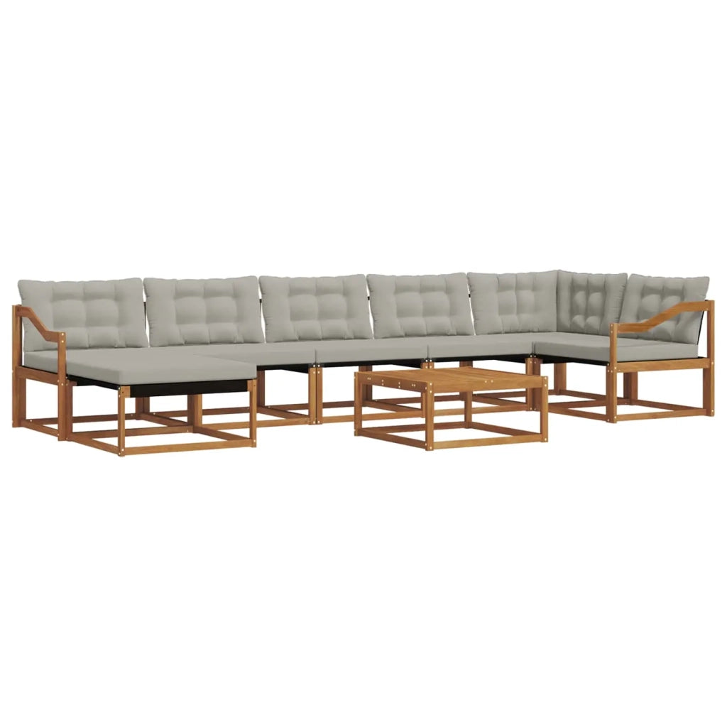 Set di divani da esterno 8 pcs Grigio Naturale e Chiaro 3369706