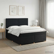 Letto box spring con materasso Nero 160 x 200 cm Tessuto 3453916