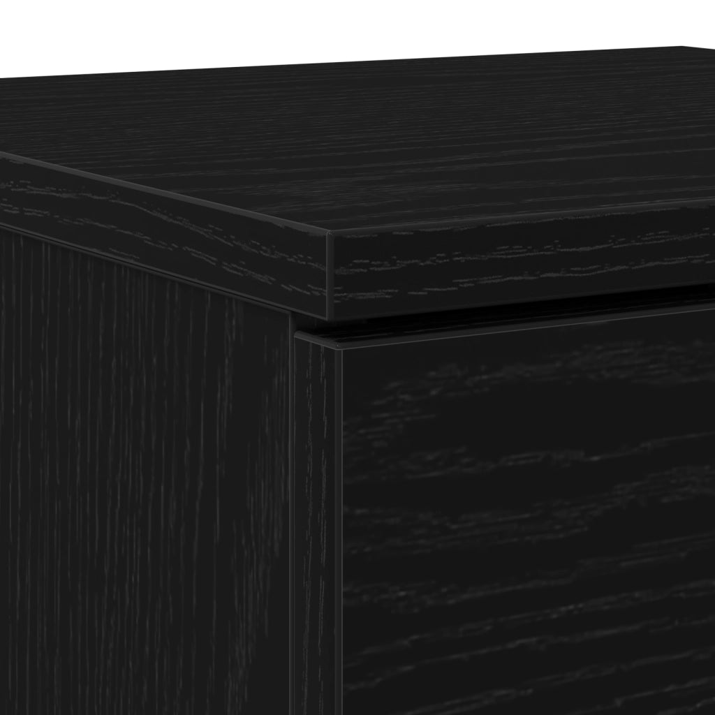 Sideboard in Rovere Nero 30x30x70 cm Realizzato in Legno Ingegnerizzato