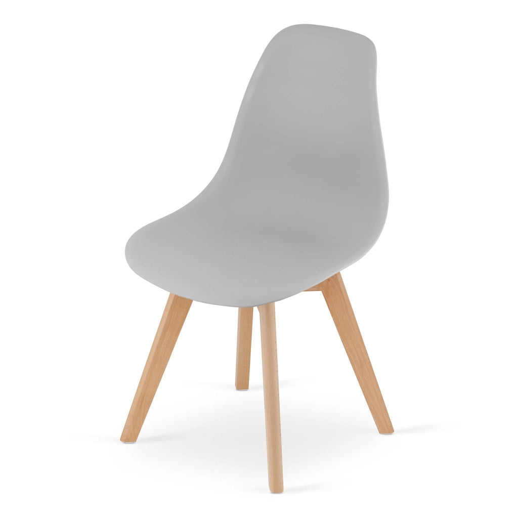 Sedia ergonomica Valora KITO con gambe in legno grigio per soggiorno x2