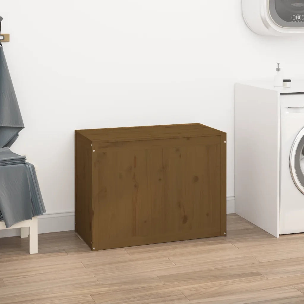 Contenitore per Bucato Miele 88,5x44x66 cm Legno Massello Pino