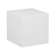 Tavolino cubico effetto piastrelle di cemento, bianco