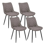 set di 4 sedie sala da pranzo sedie cucina moderne sedie imbottite Adatte per Sala Pranzo, Soggiorno, Camera da Letto Estetica in Ecopelle Grigio scuro Metallo BH210dgr-4