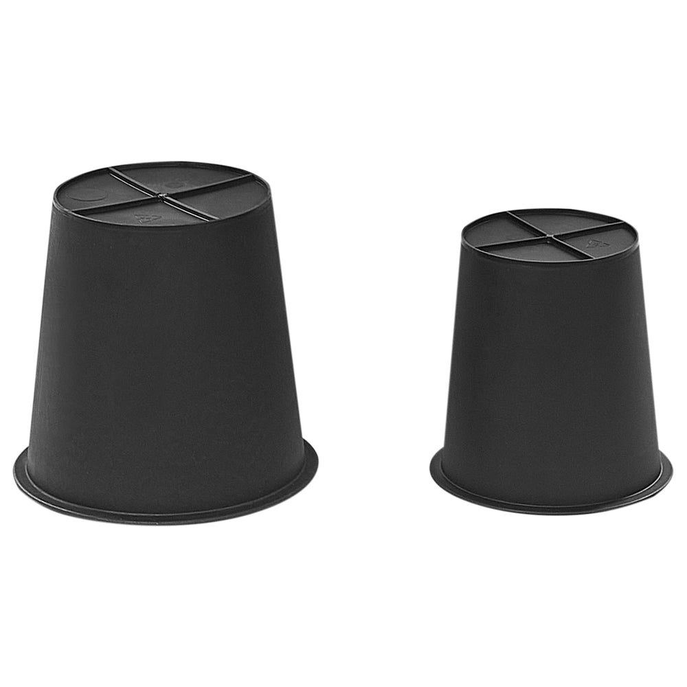 Set di 2 vasi in finto rattan con inserto nero per interni ed esterni
