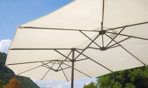 Ombrellone da Giardino Doppio 2,7x4,5m Palo Ø48 mm Antracite e Ecrù