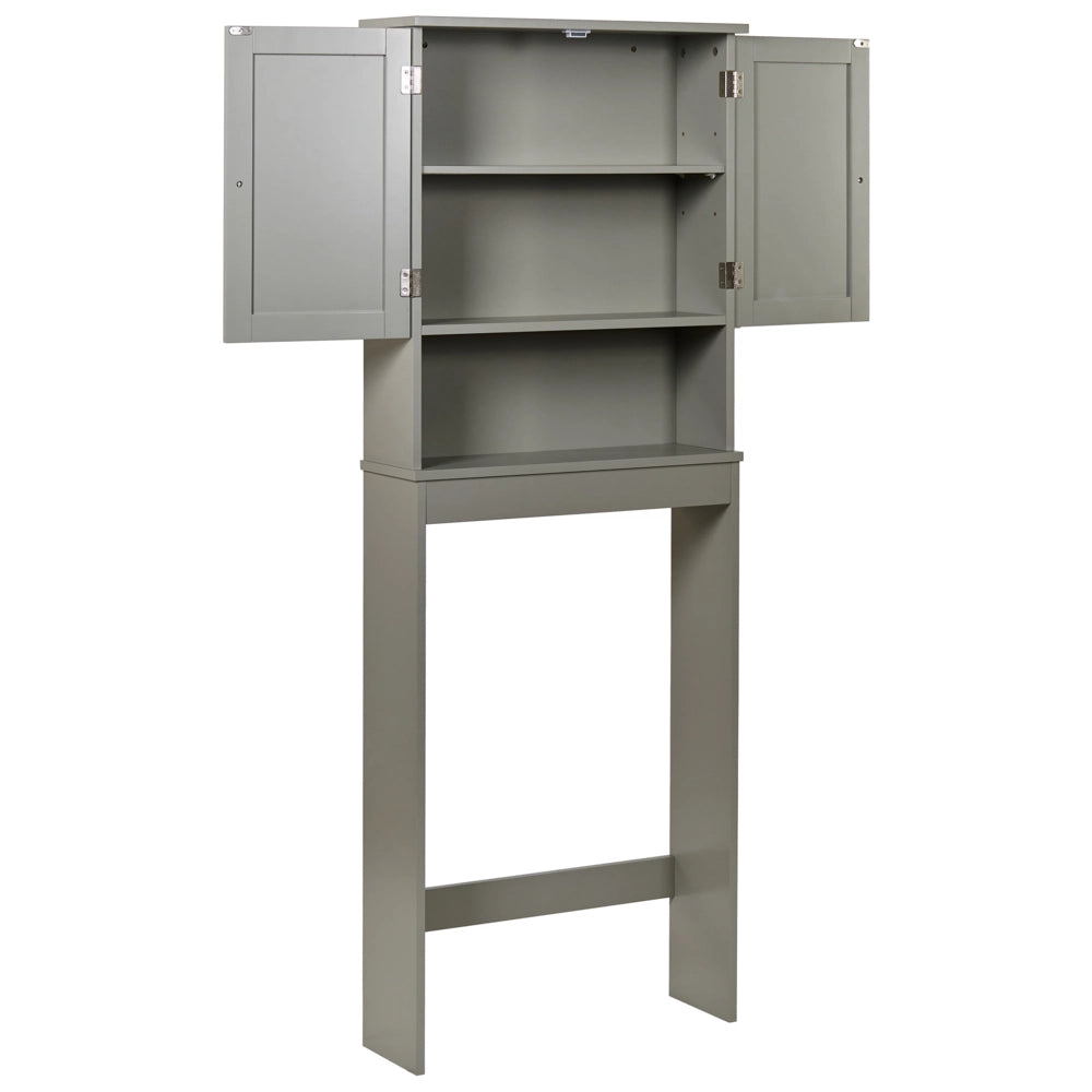 Mobile da bagno in MDF grigio con ripiani, stile tradizionale