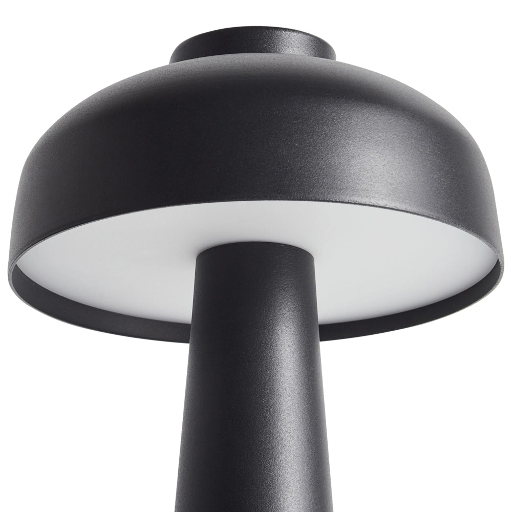 Lampada da tavolo in ferro con luce LED wireless fungo nero stile moderno