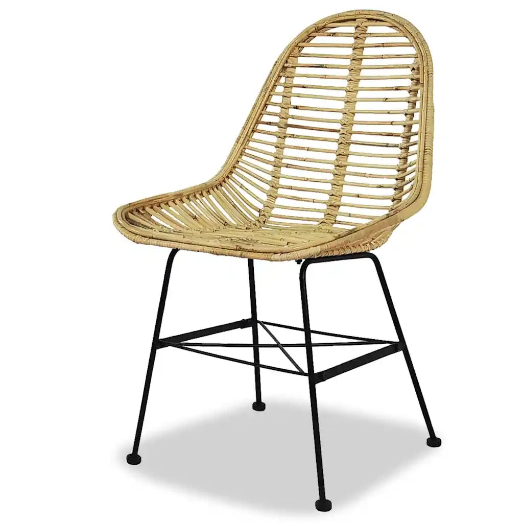 Sedie da Pranzo 4 pz in Rattan Naturale