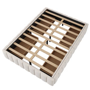 Letto contenitore matrimoniale 140×200 cm con 4 cassetti e rete; senza materasso; velluto; beige
