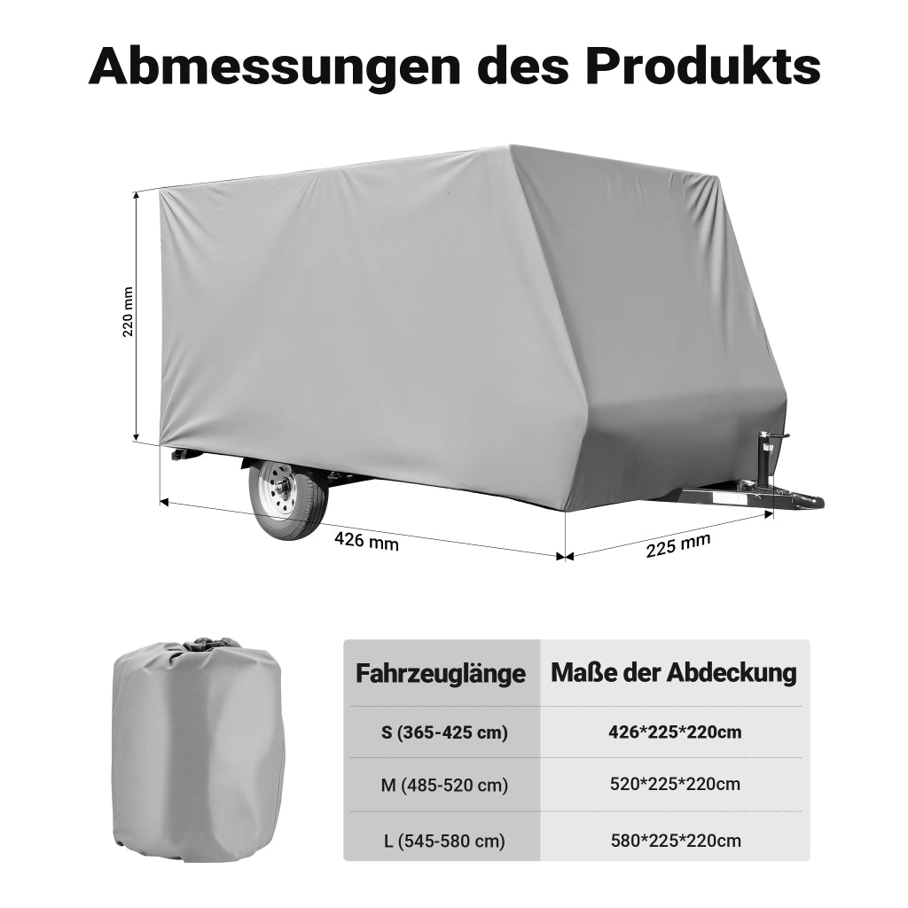 Telo di protezione per roulotte Taglia S 426x225x220 cm Copertura per roulotte Telo copri caravan