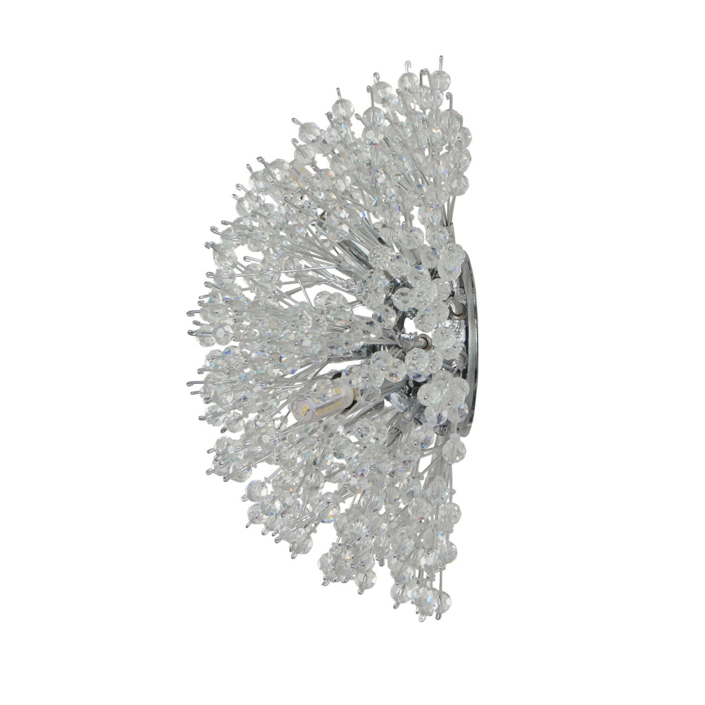 Applique Sunburst 3Lt - Metallo cromato e perline di vetro