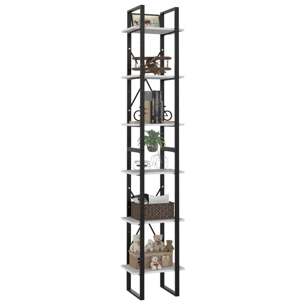 Libreria a 6 Ripiani Bianca 40x30x210 cm in Legno Multistrato 806497