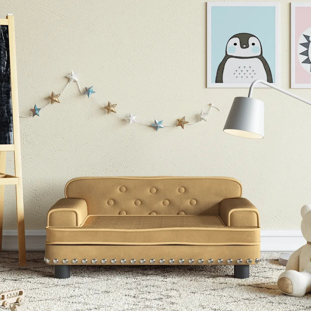 Divano per Bambini-Sofa-Divanetto Marrone 70x45x30 cm in Velluto