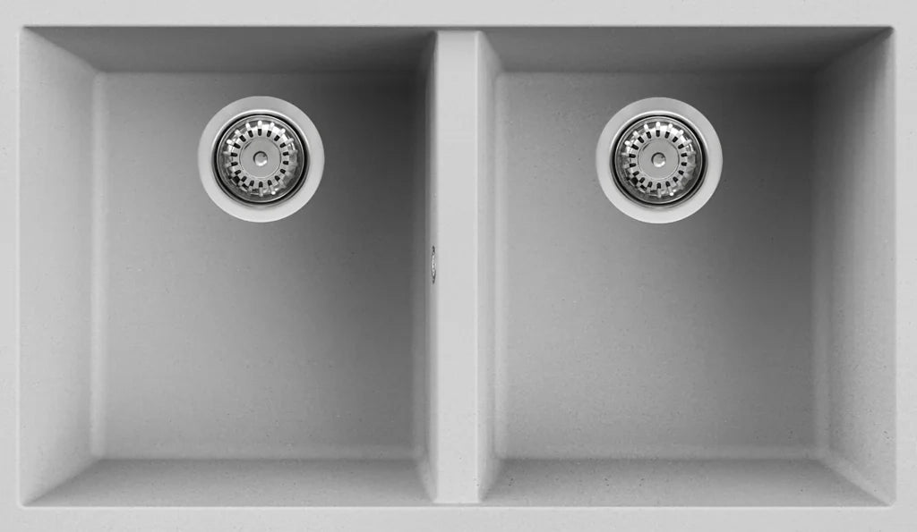 Lavello QUADRA 350 76x44 2 vasche NUVOLA 79 SOTTOTOP