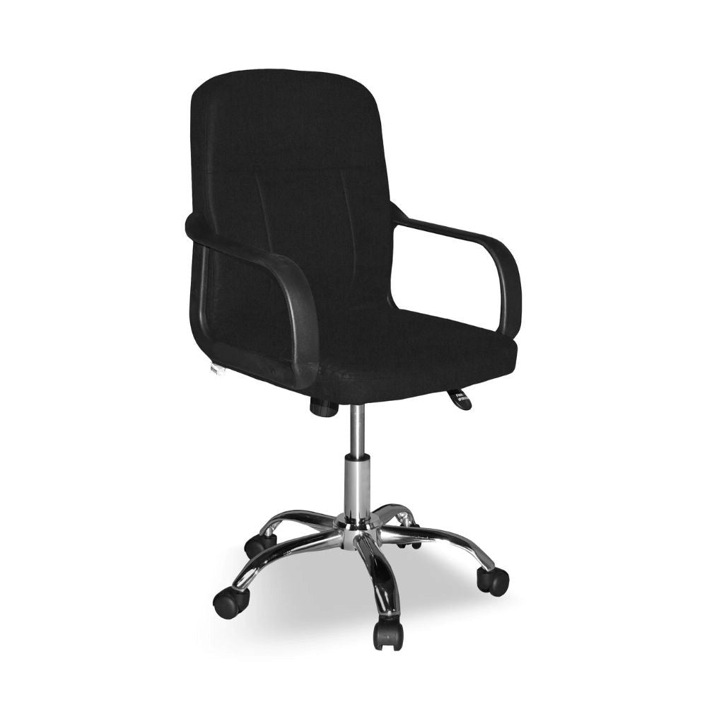 Poltrona ufficio PC116P in tessuto nero con ruote – Eleganza e comfort quotidiano