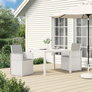 Set da Pranzo per Giardino 3 pcs Bianco e Grigio Chiaro PP 3430050