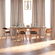 Sedie da Pranzo 6 pz Nere in Legno Curvato e Similpelle cod mxl 28160